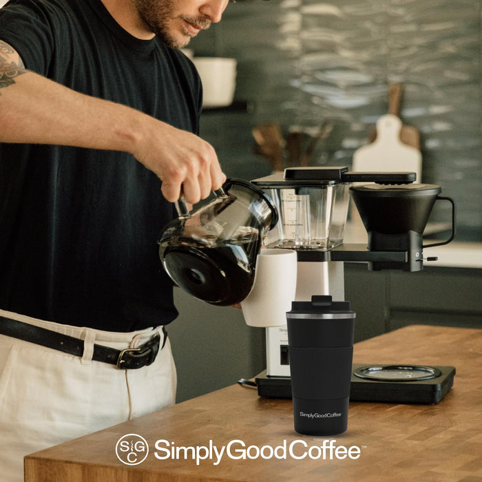 SimplyGoodCoffee Coffee Maker/Coffee Machine. 8 Cup Automatic Drip Pour Over Coffee Brewer. Easy To Use, Durable Stainless, Gold Cup Standard