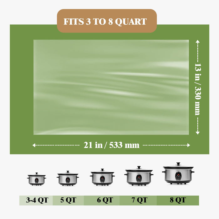 Slow Cooker Liners 20pcs, Large 13“ x 21” Disposable Cooking Bags for 3QT to 8QT Slow Cookers, Cooking Tray for Oval and Round Pots (20)