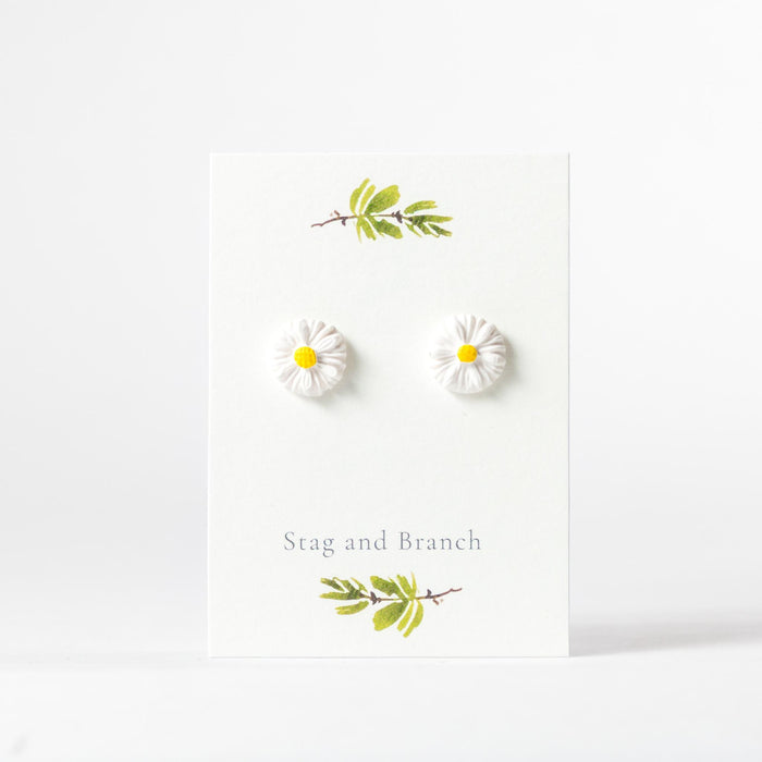 Small Daisy Polymer Clay Stud Earrings