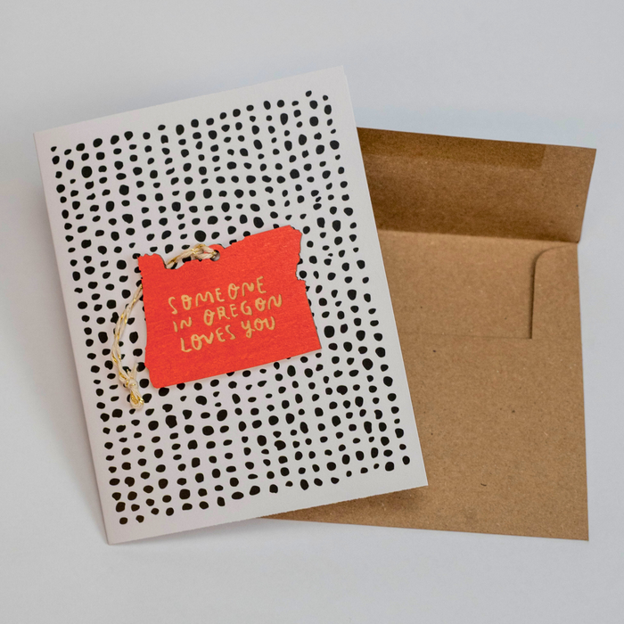 Someone In Oregon Loves You Wood Ornament Card