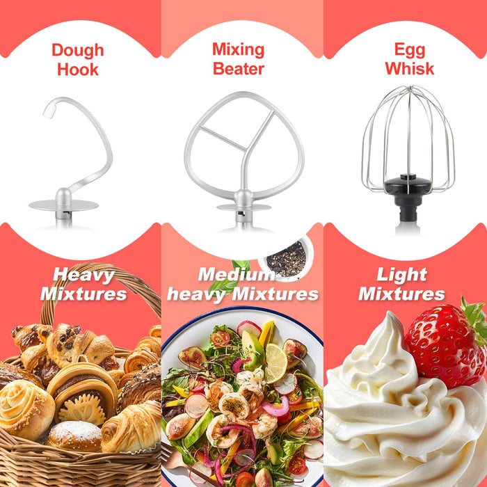 Stand Mixer, CUSIMAX Kitchen Mixer with Digital Switch Control, 650W