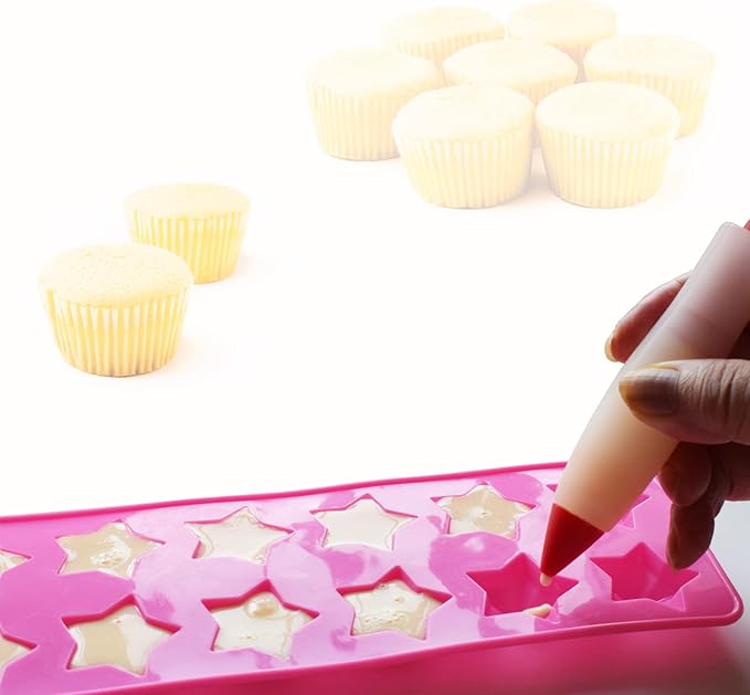 Star Silicone Mold,12 Cavity Star Chocolate Mold,Pink