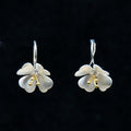 Sterling Silver Flower Drop Earrings
