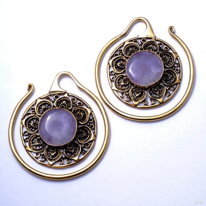 Summit Hoops in Brass with Amethyst from Oracle