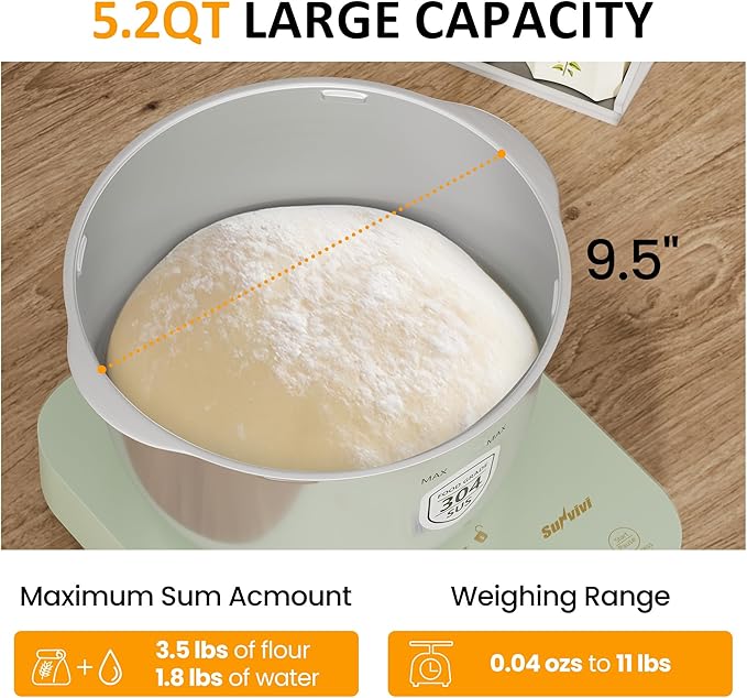 Sunvivi 5.2QT Electric Dough Maker with Ferment Function