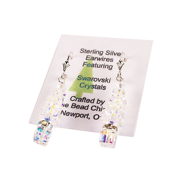 Swarovski® Crystal Clear Christmas Tree Earrings