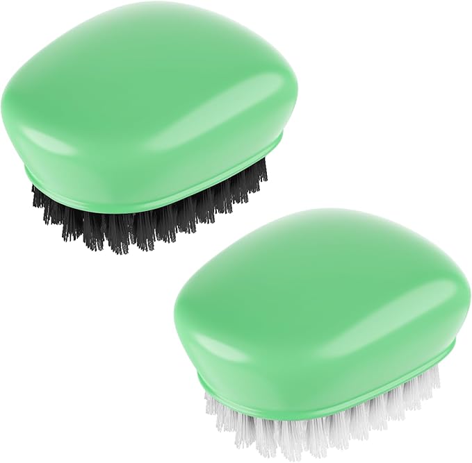 SXhyf Vegetable Brush Scrubber for Food, Black Stiff & White Soft Bristles