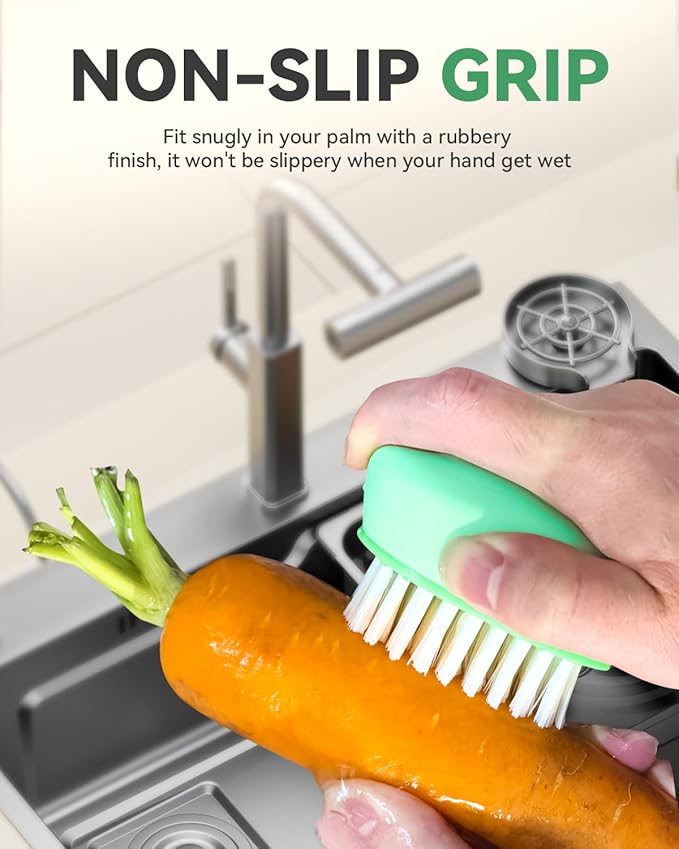 SXhyf Vegetable Brush Scrubber for Food, Black Stiff & White Soft Bristles