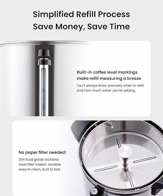 SYBO 120 Cup Commercial Coffee Urn, 18 L Large Coffee Maker