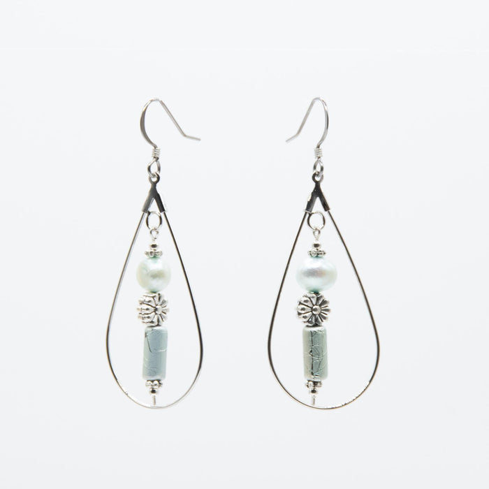 Teardrop Mother of Pearl Dangle Earrings