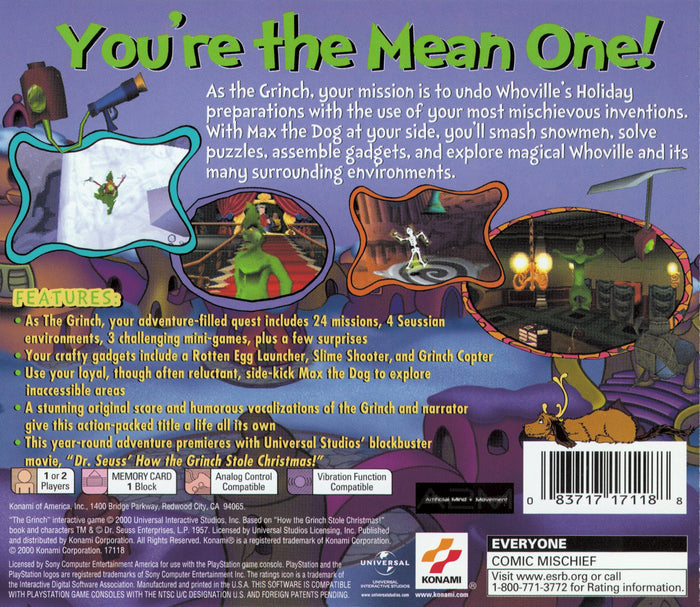 The Grinch Playstation - Video Game - Used - CaveGamers - Image 2