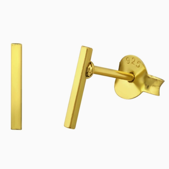 Thin Bar Gold Stud Earrings