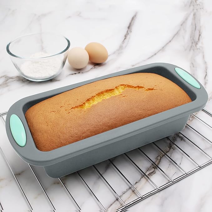 To encounter 45 Pieces Silicone Bakeware Set, Heat Resistant Baking Pans, Nonstick Baking Molds for Cake, Bread and Cupcake, with Measuring Cups and Spoons Set, Light Grey