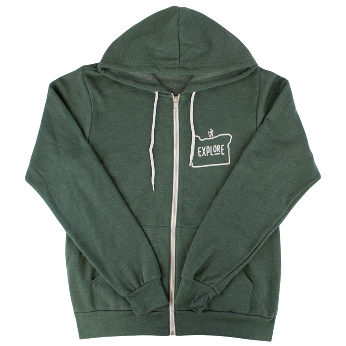 Travel Tee Explore Oregon Map Full-Zip Hoodie Sweatshirt