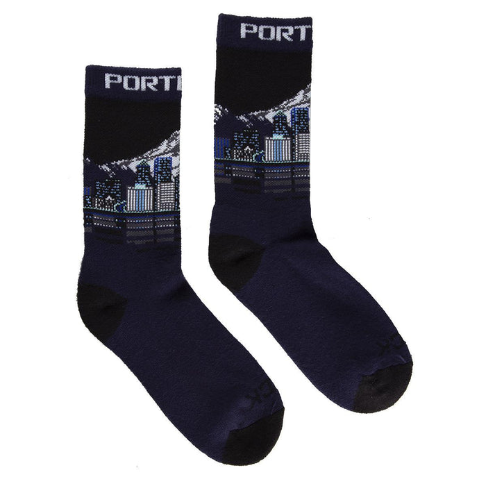 Twin City Knitting Socks Portland Skyline Crew Socks