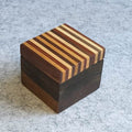 Twist Top Wooden Box with Stripes, handcrafted domestic hardwood keepsake box by Canary Hill Works
