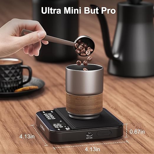 Ultrean Mini Coffee Scale with Timer, 0.1g Precision Espresso Scale