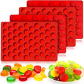 Vodolo Gummy Molds Silicone for Keto Snacks, 4 Pcs 55-Cavity Round Shape Mold for Apple Cider Vinegar Gummies Candy Making Supplies
