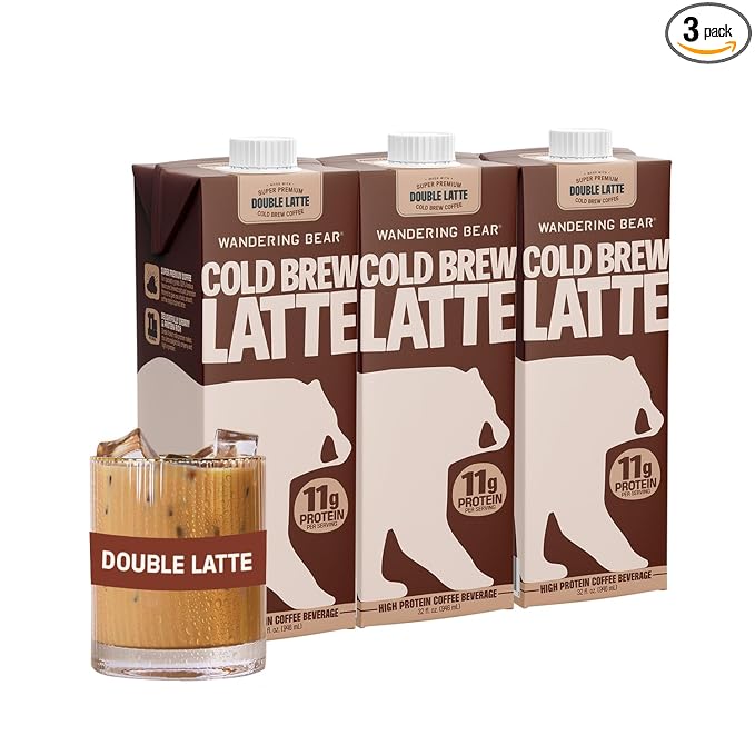 Wandering Bear Double Latte Organic Cold Brew Coffee - 32 fl oz, 3 Pack