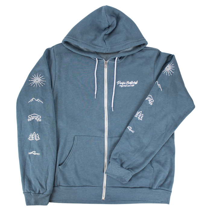 Wayward & Wild PNW Elements Zip Hoodie Sweatshirt
