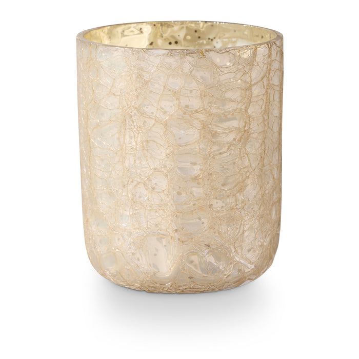Winter White Boxed Crackle Glass Candle - Small