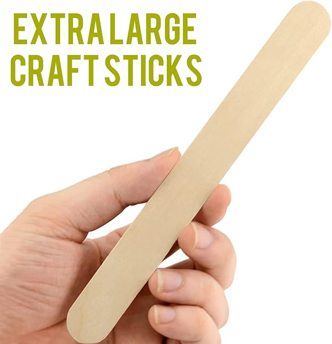 WISYOK 8'' Jumbo Craft Sticks, 42pcs, Birtch Wood