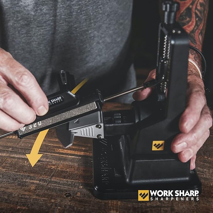 Work Sharp Precision Adjust Elite & Guided Field Knife Sharpener Kit - Professional Sharpening System for Kitchen, Pocket & Outdoor Knives - Complete 2-Piece Bundle Set