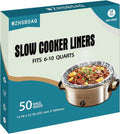 WZHSBSAQ Slow Cooker Liners, 50 Cooking Bags, Oversized Disposable Pot Liner Plastic Bags for 6QT to 10QT Slow Cookers, 14 in. x 22 in.