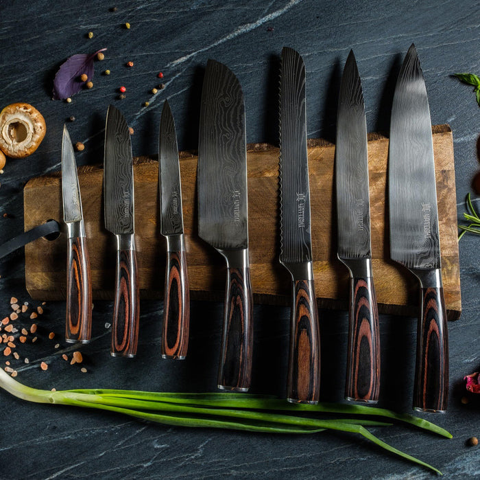 Yatoshi 5 Piece Knife Set - Pro Kitchen Knife Set Ultra Sharp High Carbon Stainless Steel with Ergonomic Handle