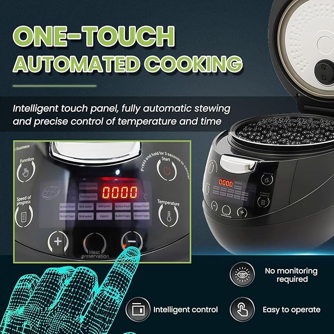 YIRCELOM 6L Boba Cooker Commercial, Automatic Boba Maker Machine