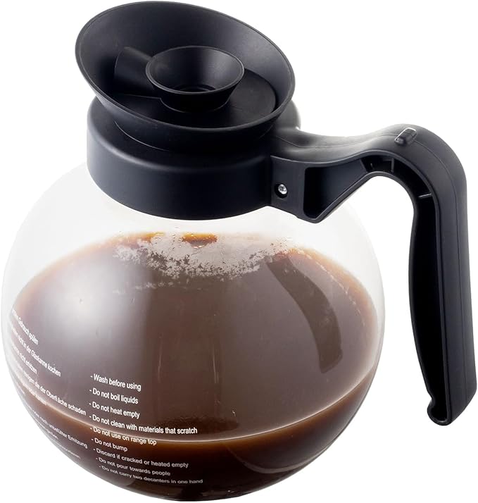 Yuanhao Crystalline Glass Coffee Decanter with Black Handle