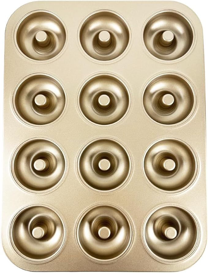 Yumatouch 12 Cavity Donut Baking Pans Nonstick Donut Pan Carbon Steel Ring Donut Baking Tins Doughnut Pans Donut Molds Baking Pan