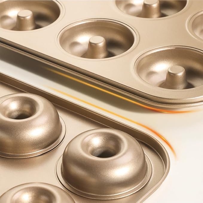 Yumatouch 12 Cavity Donut Baking Pans Nonstick Donut Pan Carbon Steel Ring Donut Baking Tins Doughnut Pans Donut Molds Baking Pan