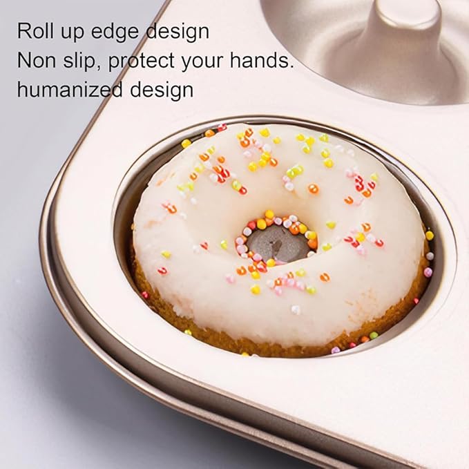 Yumatouch 12 Cavity Donut Baking Pans Nonstick Donut Pan Carbon Steel Ring Donut Baking Tins Doughnut Pans Donut Molds Baking Pan